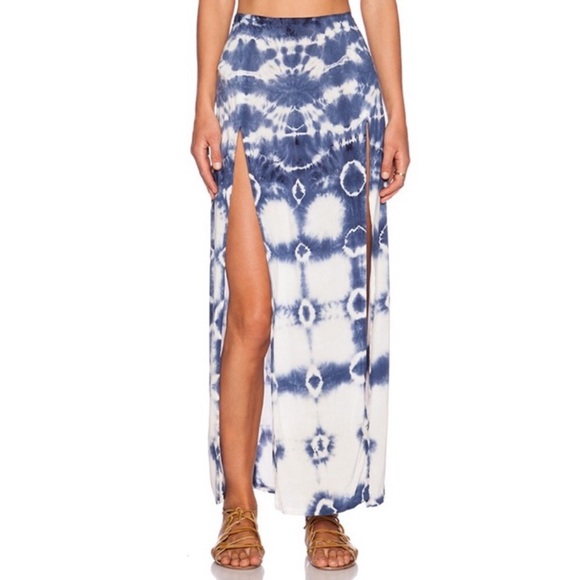 Blue Life Dresses & Skirts - Blue Life 2 Slits Front Skirt Ocean Tie Dye Small